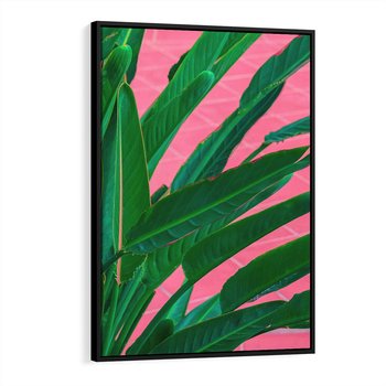 Obraz w ramie 70x100 - Odezwij się do przeszłości - liście, retro - rama czarna