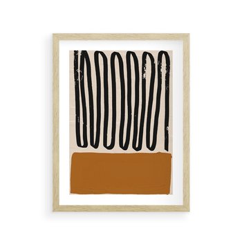 Plakat w ramie 50x70 - Boho Impulsy Kreatywności - abstrakcyjny plakat, brąz - rama drewno