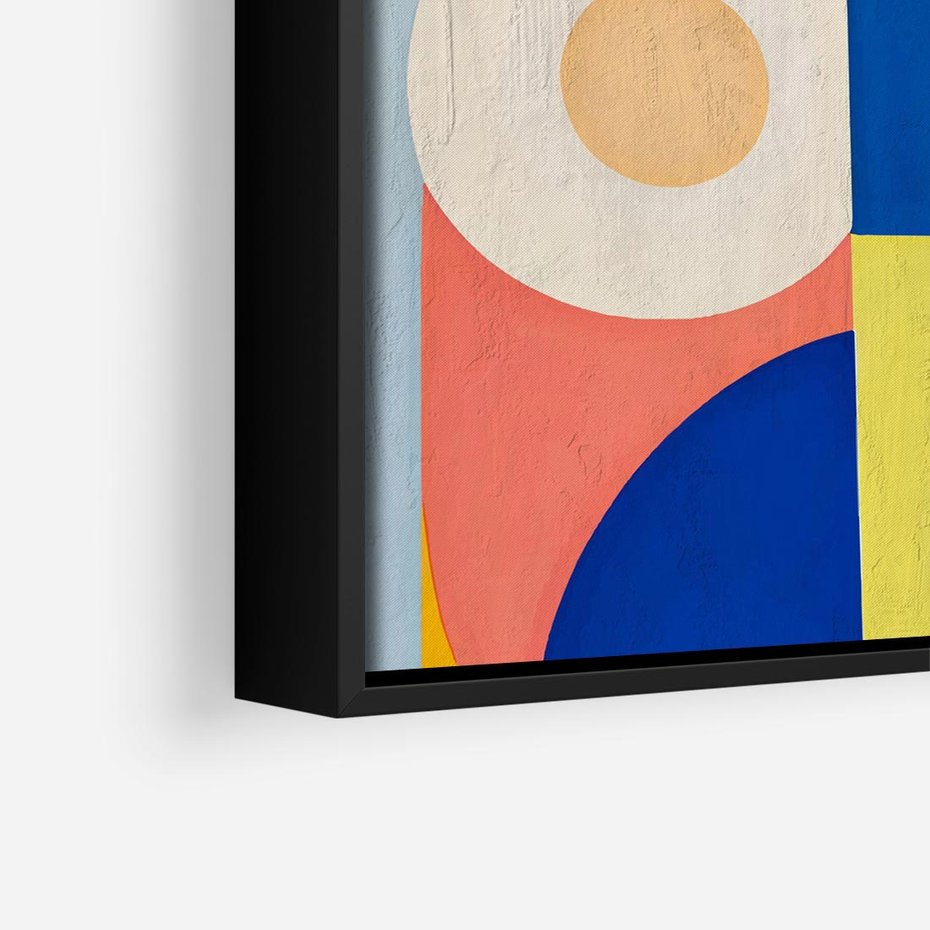 Obraz w ramie 50x50 - Harmonia Kolorowych Impulsów - abstrakcyjne geometryczne kształty, olejny obraz - rama czarna