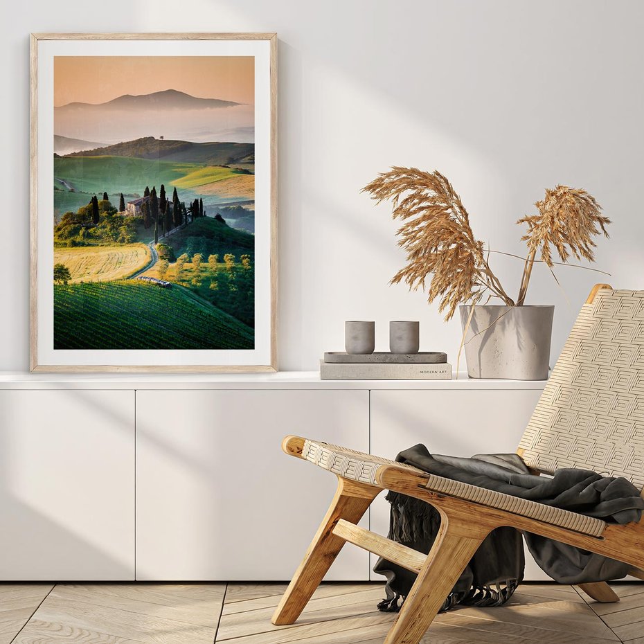 Plakat w ramie 50x70 - Perspektywa malowniczego widoku - widok, perspektywa - rama drewno