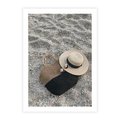 Plakat bez ramy 30x40 - Plażowe Przygotowania - torba plażowa, kapelusz