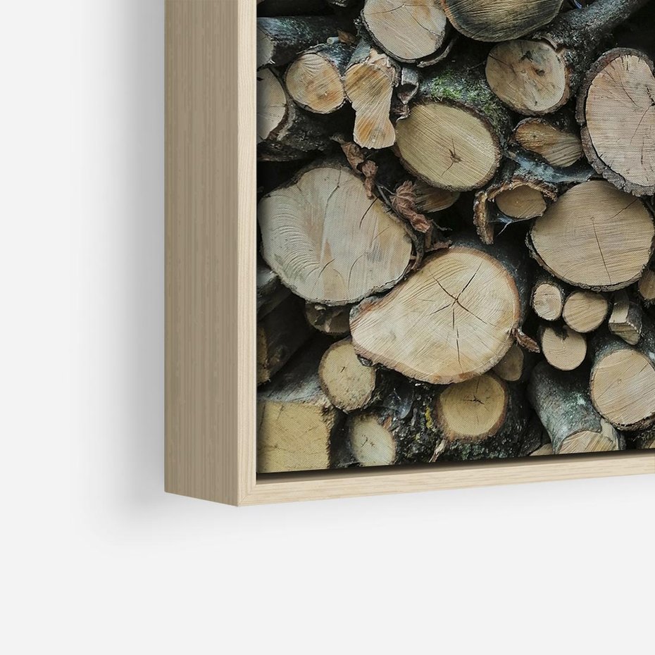 Obraz w ramie 50x50 - Bliskość Natury - drewno, las - rama drewno