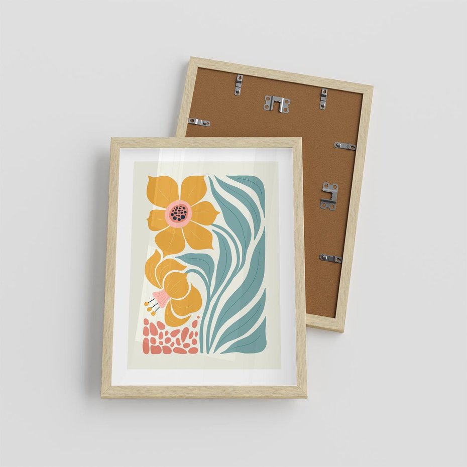 Plakat w ramie 30x40 - Pastelowa Piękność - nowoczesna sztuka, plakat - rama drewno