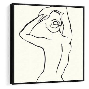 Obraz w ramie 50x50 - Tajemniczy Rytm - kobieta, posąg - rama czarna