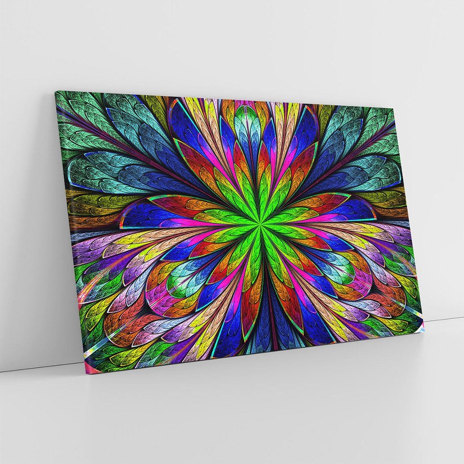 Obraz na płótnie 120x80 - Witrażowa magia na płótnie - witraż, sztuka