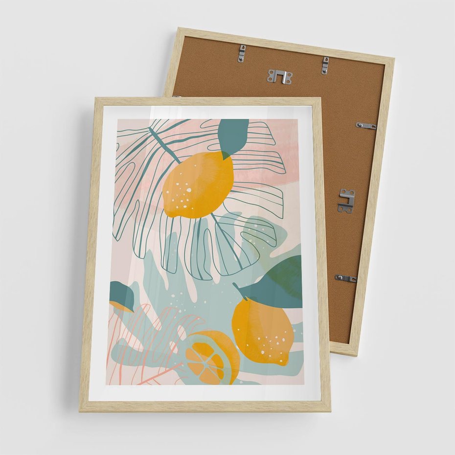 Plakat w ramie 50x70 - Świeżość Natury - plakat, nowoczesna grafika - rama drewno