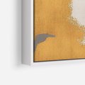 Obraz w ramie 50x70 - Złote Maźnięcia Pędzla - złota abstrakcja, plamy - rama biała