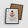 Plakat w ramie 40x50 - Półkola i Boho Akcent - geometria, półkola - rama czarna