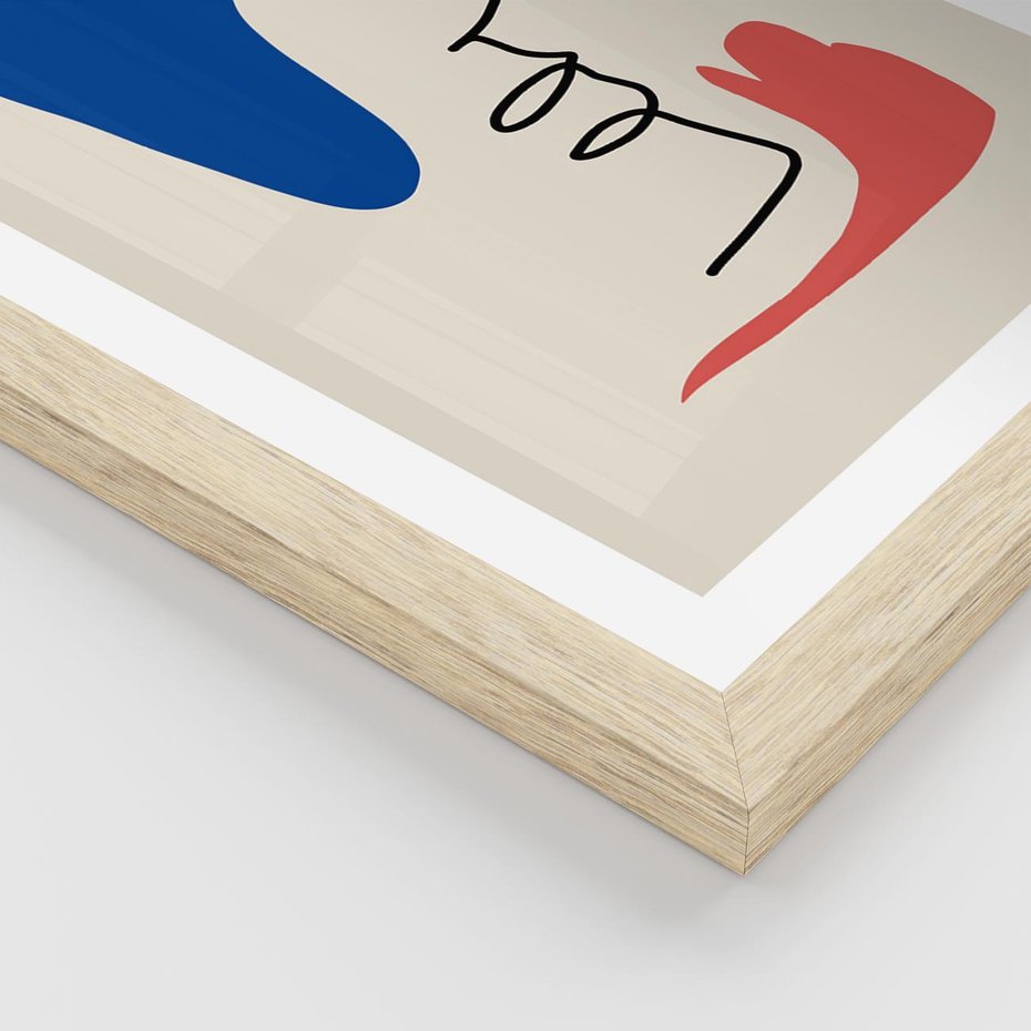 Plakat w ramie 30x40 - Rozbijające Symfonie Form - abstrakcyjny obraz, przypomina twarz - rama drewno