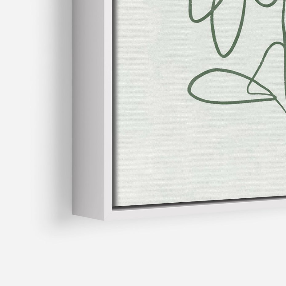 Obraz w ramie 50x70 - Spokojne Poddanie Naturze - zielony plakat, roślinne inspiracje - rama biała