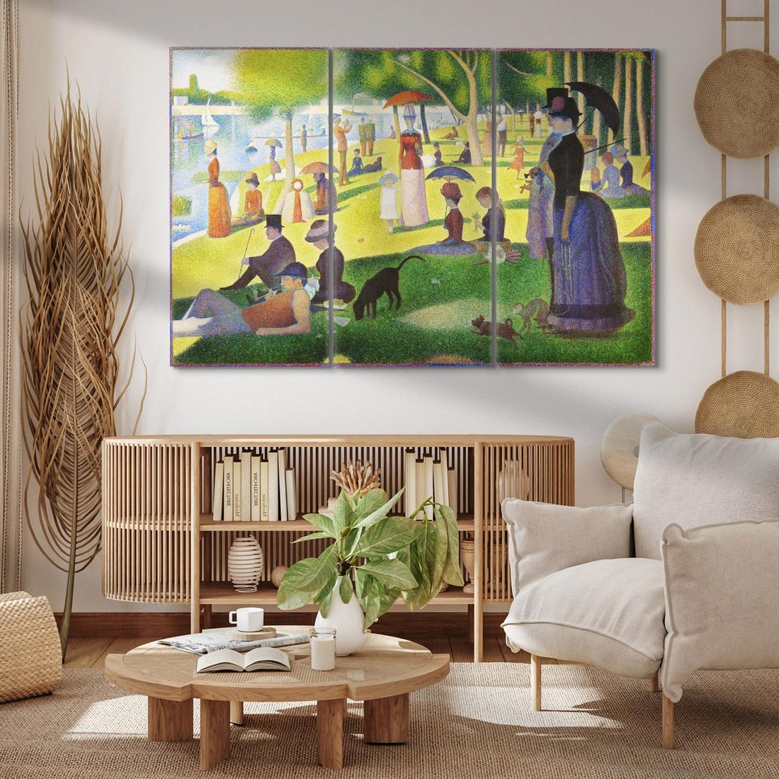 Obraz na płótnie 120x80 - "Niedziela na La Grande Jatte" (1884) Georges Seurat - Reprodukcja - reprodukcja, obraz na płótnie