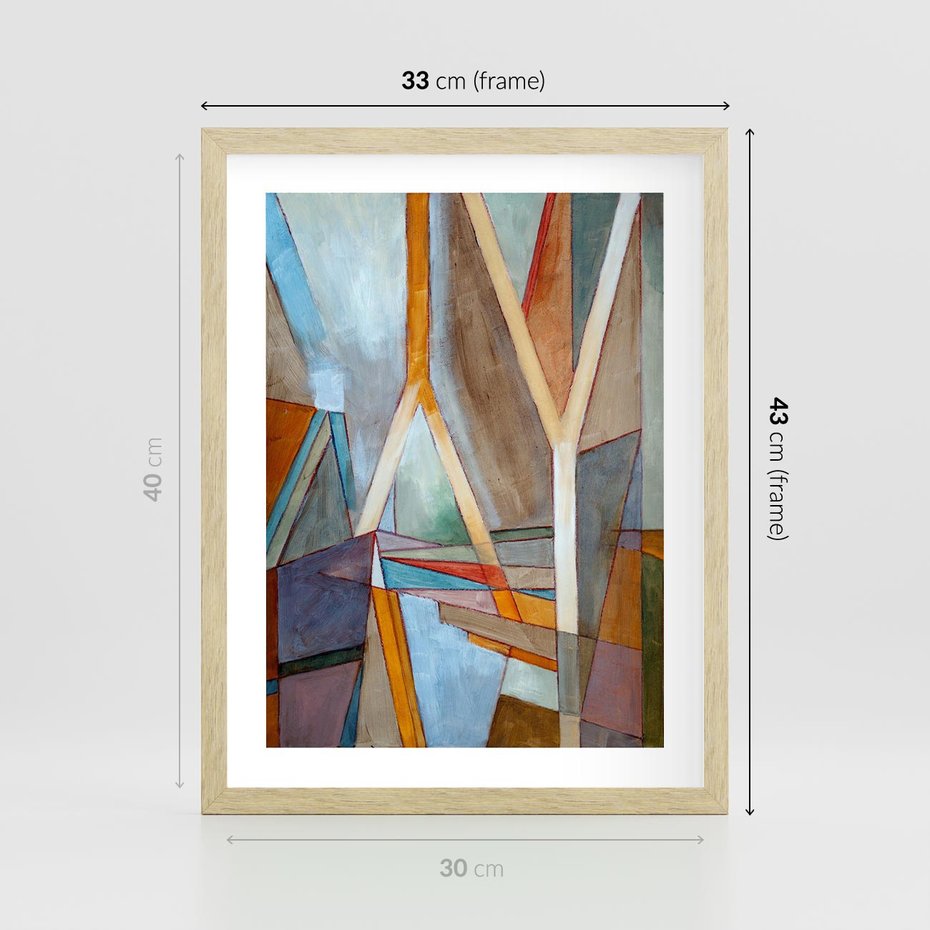 Plakat w ramie 30x40 - Geometria abstrakcji - abstrakcja, geometria - rama drewno