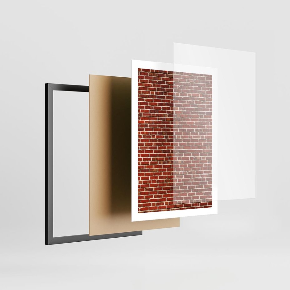 Plakat w ramie 50x70 - Mur z Cegieł - cegły, mur - rama czarna
