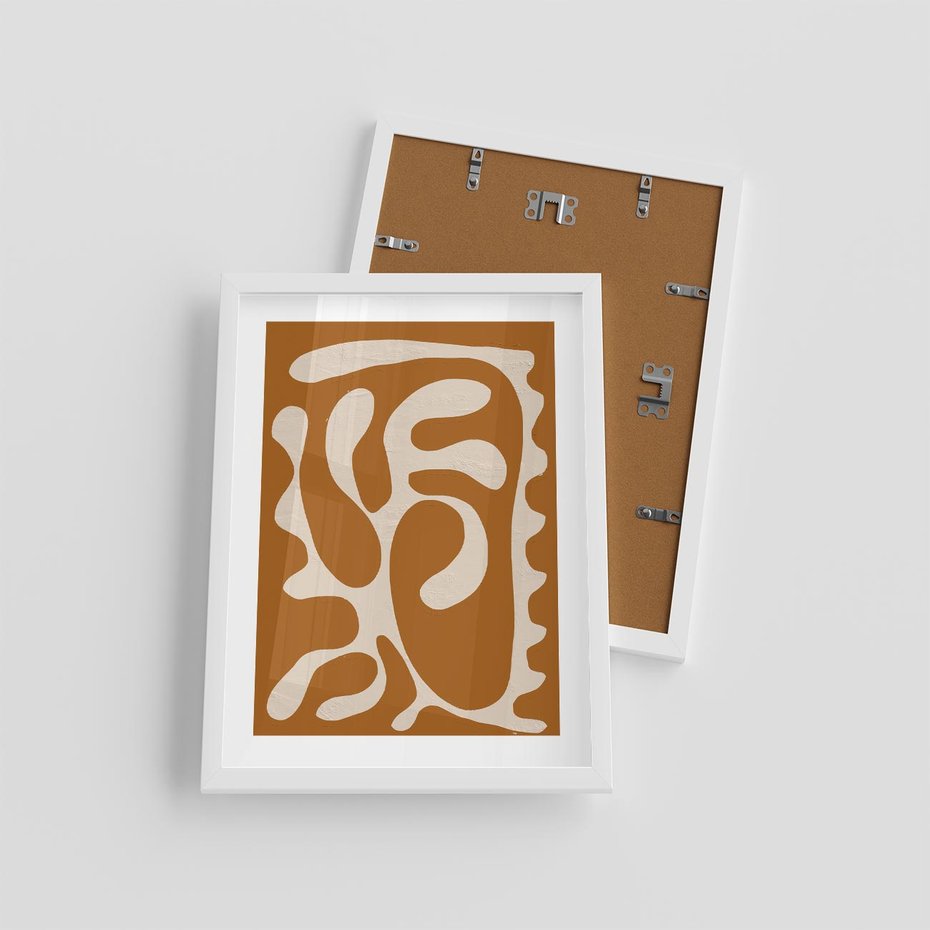 Plakat w ramie 30x40 - Wnętrza Akwarelowej Wyobraźni - abstrakcyjny obraz, plakat - rama biała