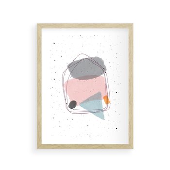 Plakat w ramie 40x50 - Migotliwa Opowieść - abstrakcyjna kompozycja, jak ręcznie malowana - rama drewno