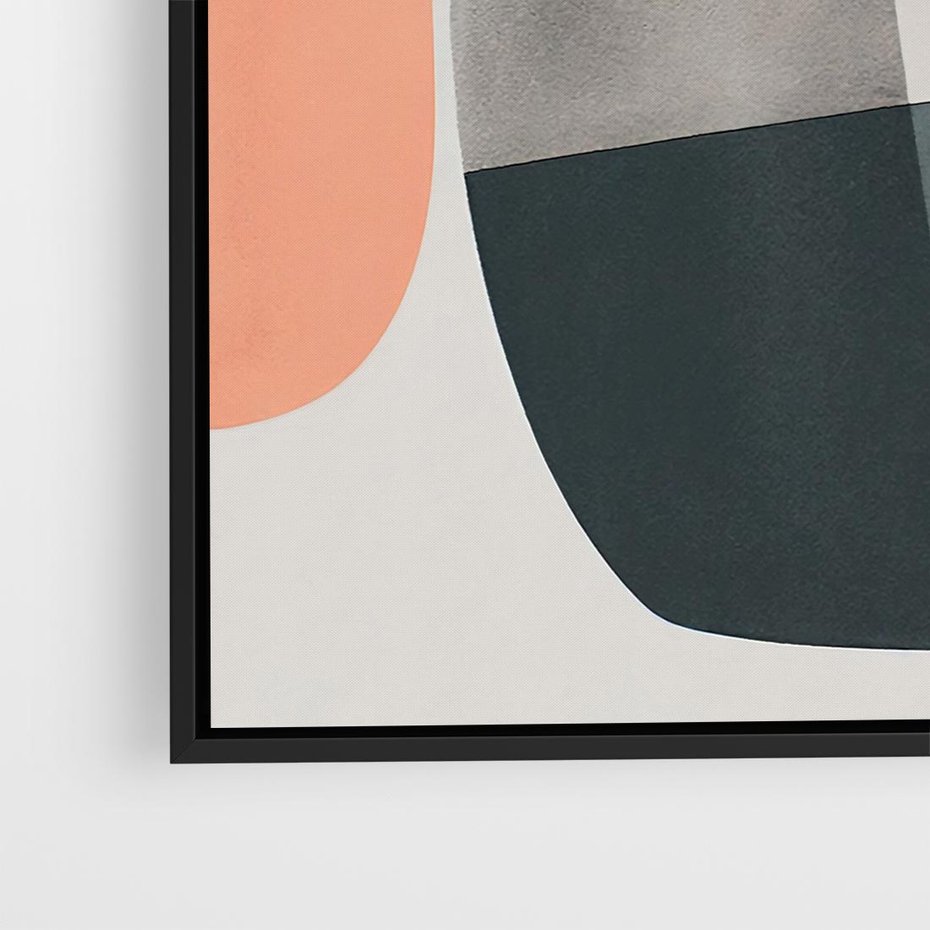 Obraz w ramie 50x50 - Wyraziste Formy - abstrakcyjne plamy, nowoczesny styl - rama czarna