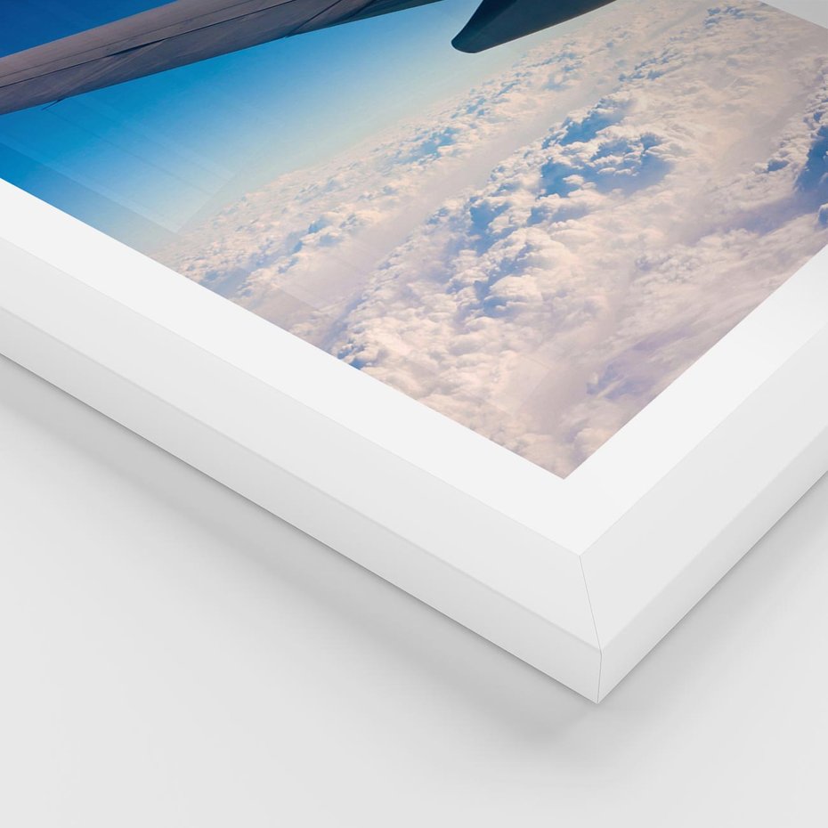 Plakat w ramie 50x70 - Samolot ku Księżycowi - samolot, ksieżyc - rama biała