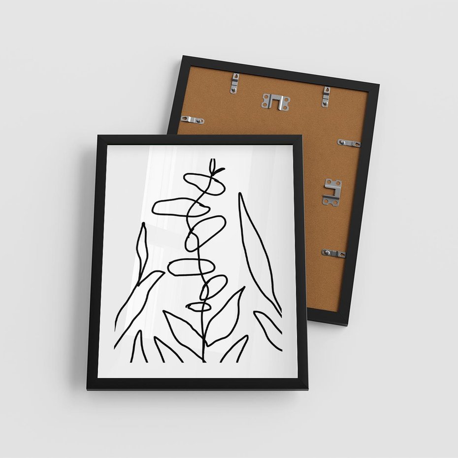 Plakat w ramie 40x50 - Liście Mocy - mroczna sztuka, minimalizm - rama czarna