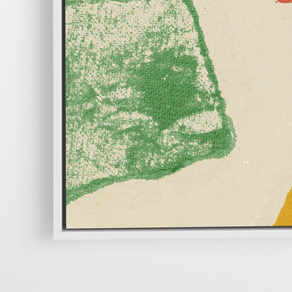 Obraz w ramie 70x100 - Tęczowe Rytmy - kolorowe tęczowe kwadraty, wesoły kolaż - rama biała