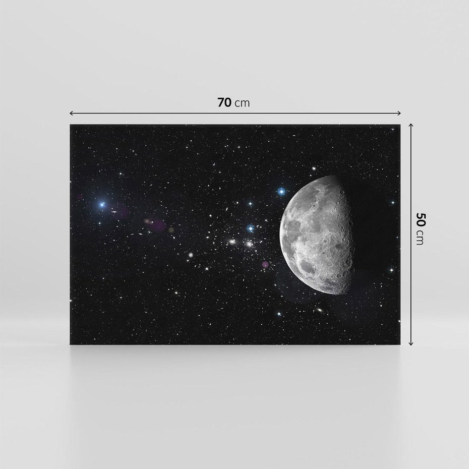 Obraz na płótnie 70x50 - spotkanie z gwiazdami - księżyc, gwiazdy