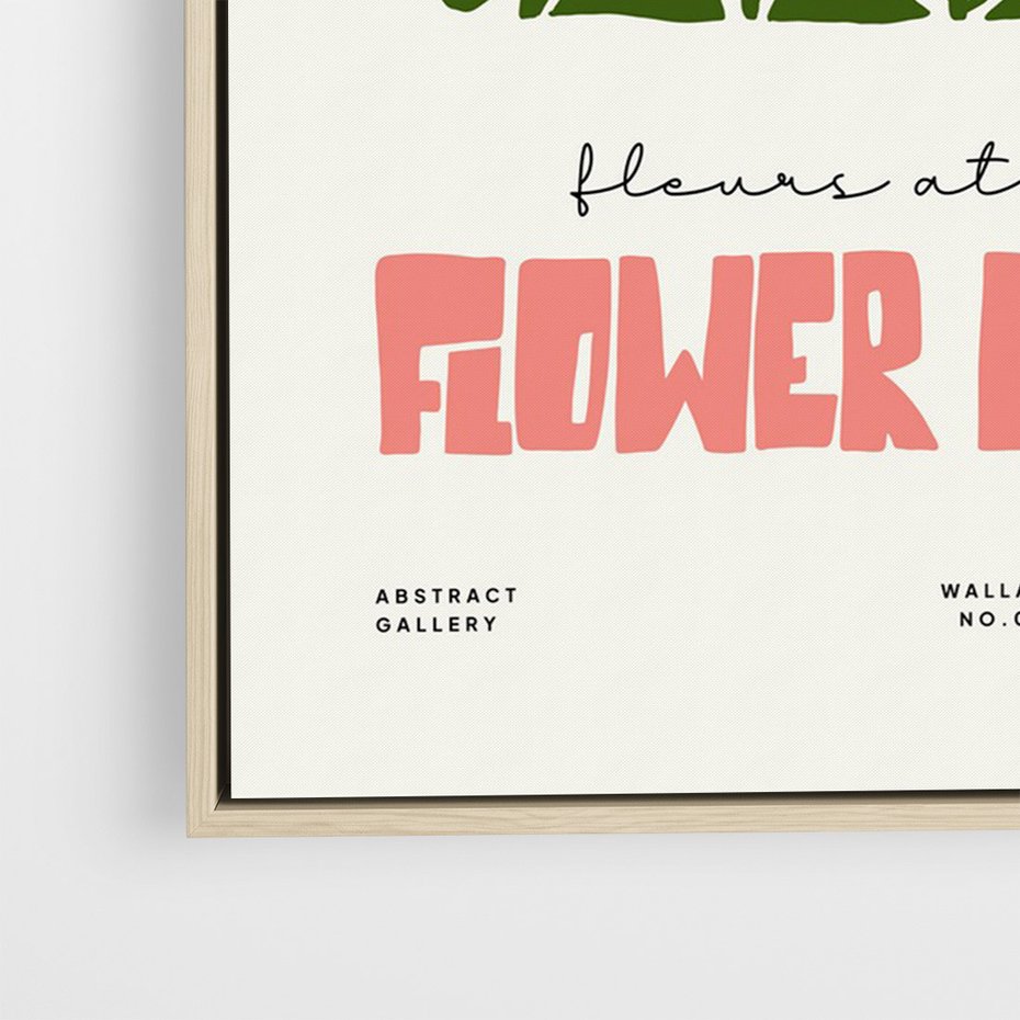 Obraz w ramie 70x100 - Symfonia Kolorowych Kształtów - nowoczesna grafika, kwiatowa kompozycja - rama drewno