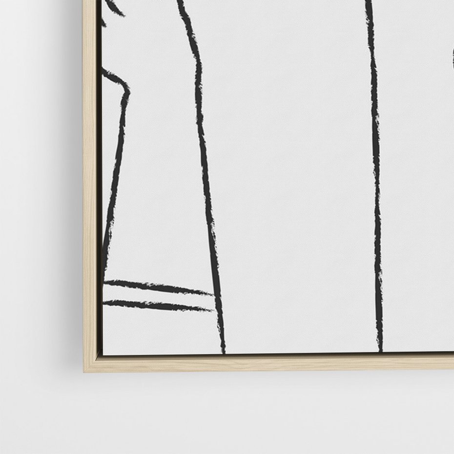 Obraz w ramie 50x70 - Idea w Rękach - szkic, grafika - rama drewno