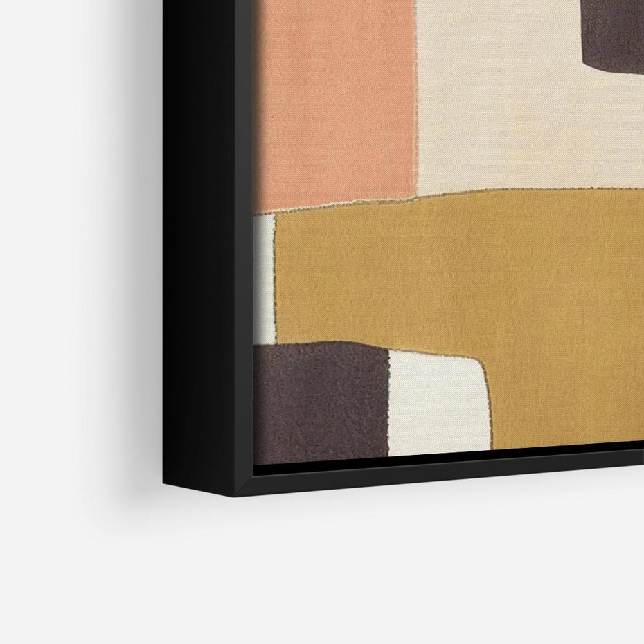 Obraz w ramie 50x50 - Pasy Abstrakcji - kolorowe pasy, plamy koloru - rama czarna