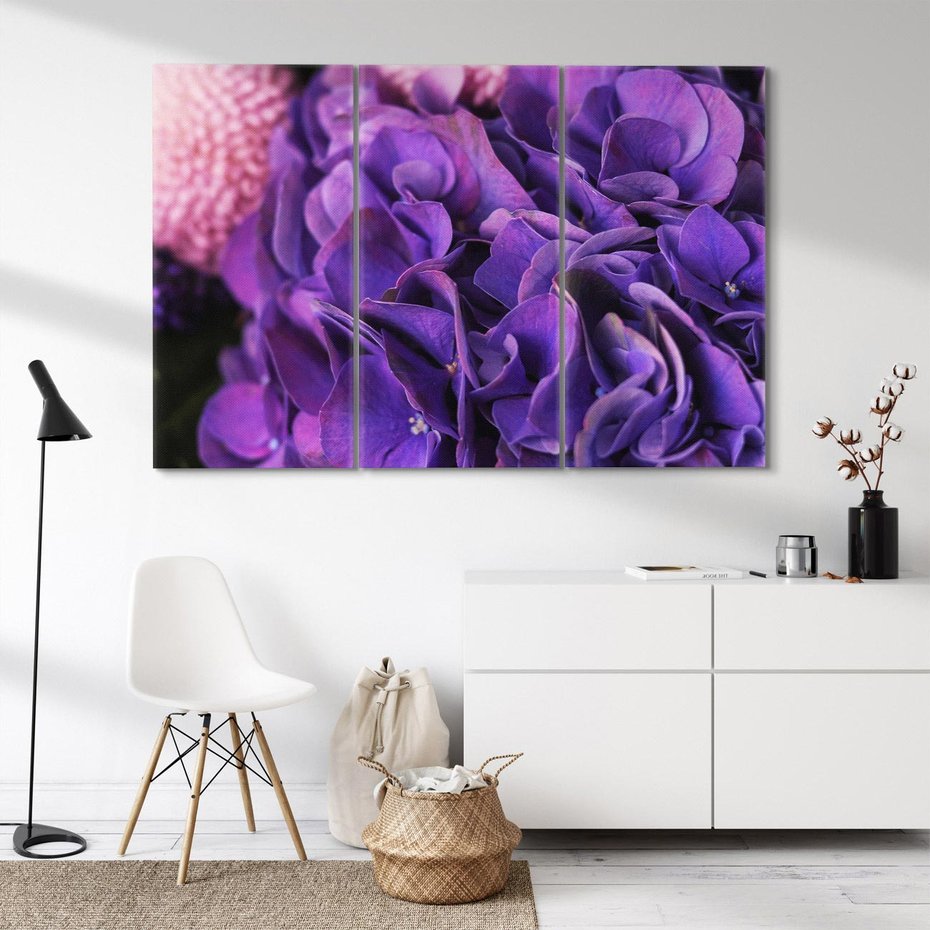 Obraz na płótnie 120x80 - Fioletowa hortensja - kwiaty, hortensja