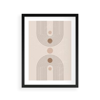 Plakat w ramie 30x40 - Zgeometryzowane Wizje - boho plakat, minimalizm - rama czarna
