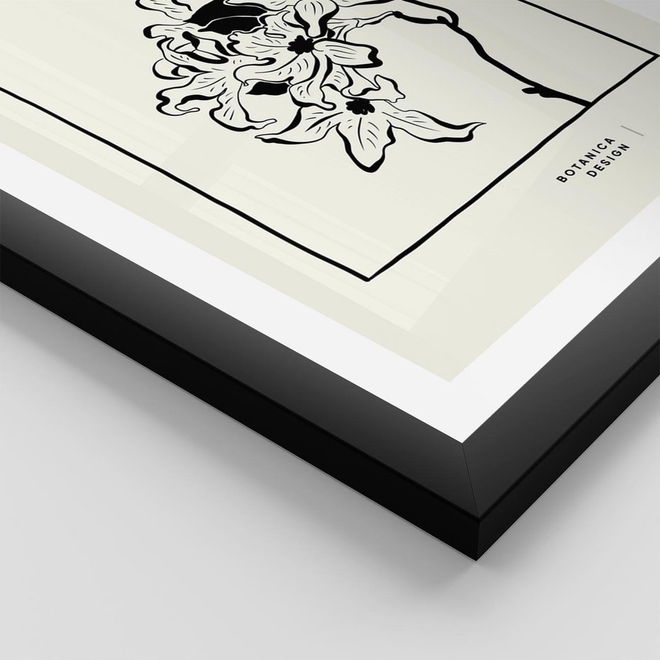 Plakat w ramie 30x40 - Kwiatowe przestrzenie - kwiat, grafika - rama czarna