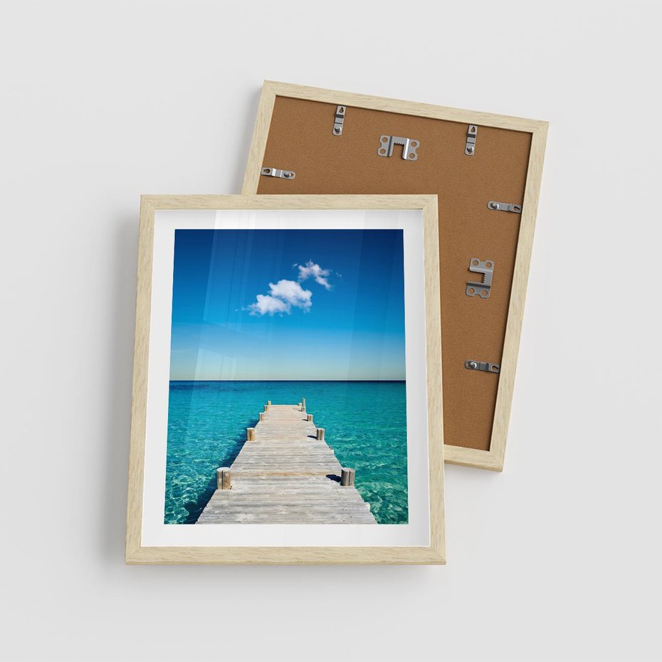 Plakat w ramie 40x50 - Letnie Morskie Uczucie - morze, pomost - rama drewno
