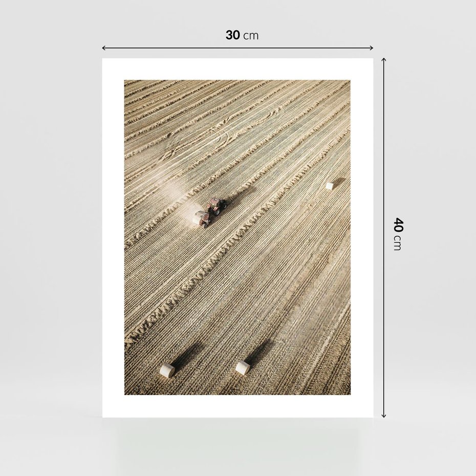 Plakat bez ramy 30x40 - Rolnicza Praca - pole, traktor