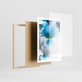 Plakat w ramie 50x70 - Marmur złotą akwarelą - marmur, akwarela - rama drewno