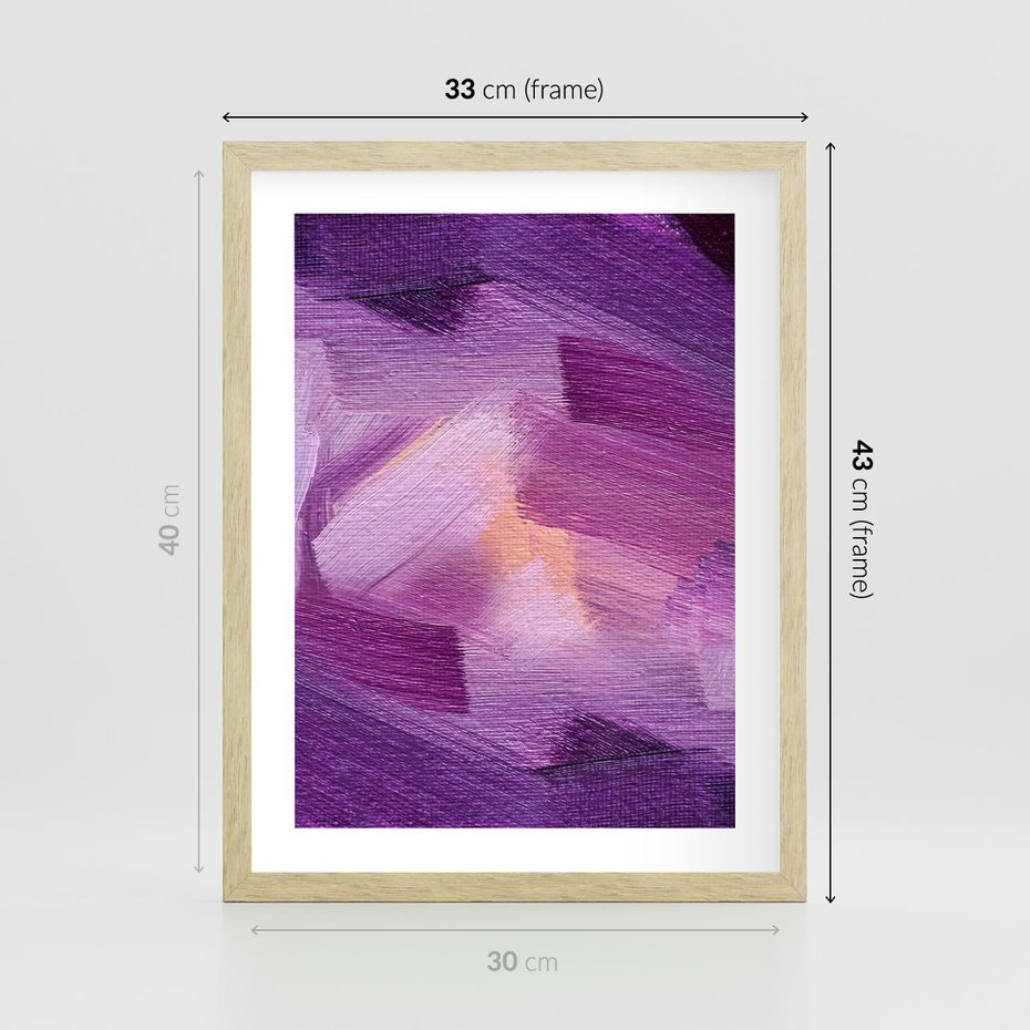 Plakat w ramie 30x40 - Abstrakcyjna gra kolorów - abstrakcja, akwarela - rama drewno