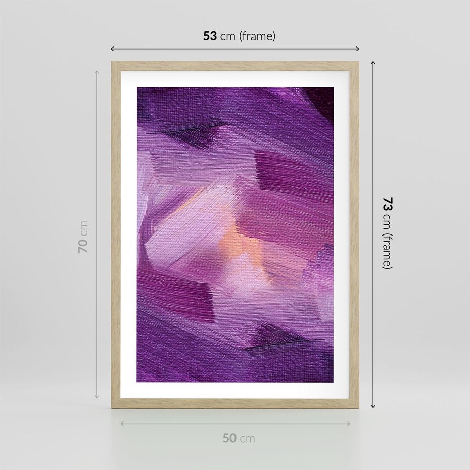 Plakat w ramie 50x70 - Abstrakcyjna gra kolorów - abstrakcja, akwarela - rama drewno