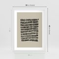 Plakat w ramie 30x40 - Energetyczne Pulsacje Nowości - boho plakat, czarne kropki kreski - rama biała