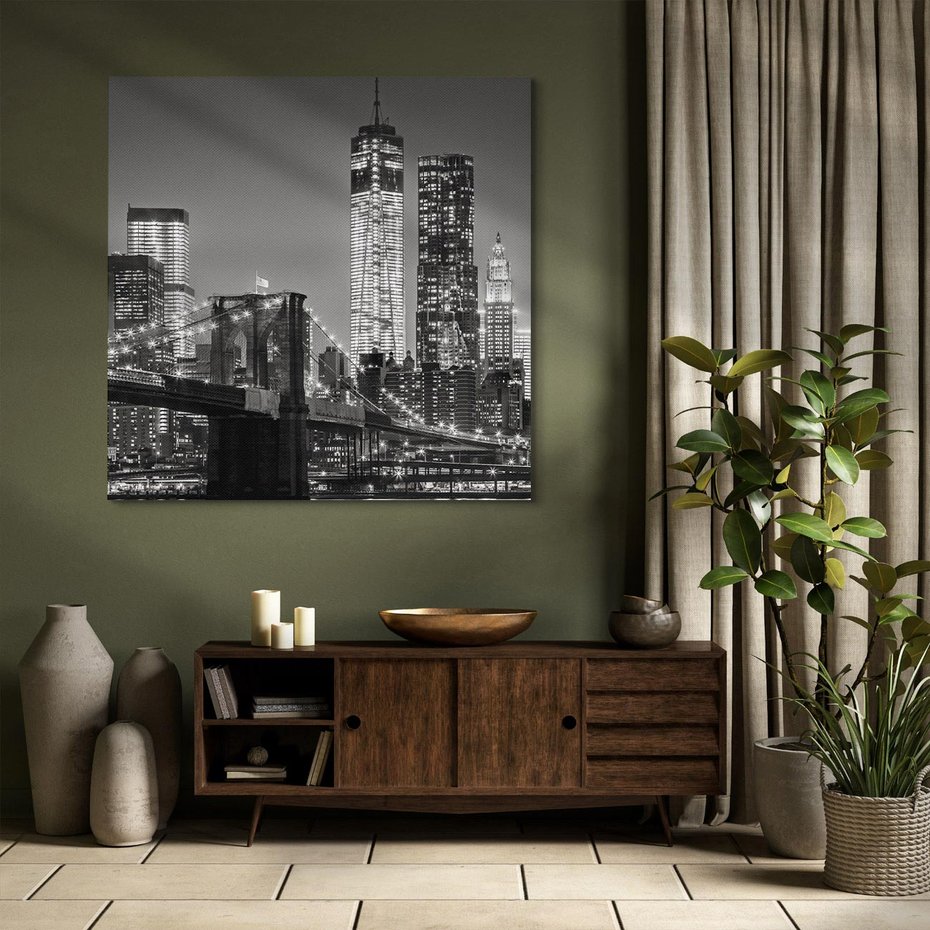 Obraz na płótnie 50x50 - Most nad Manhattańskim Skarbem - most, Nowy Jork