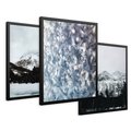 Zestaw obrazy w ramie 50x70 galeria - Zima, góry, śnieg, szron - rama czarna