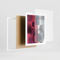 Plakat w ramie 40x50 - Formy w Różu i Granacie - abstrakcja, różne formy - rama biała