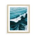Plakat w ramie 40x50 - Wibracje Oceanu - turkusowy ocean, fale - rama drewno