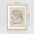 Plakat w ramie 40x50 - Bezczasowe Kontury - abstrakcyjne linie, zaplątane - rama drewno