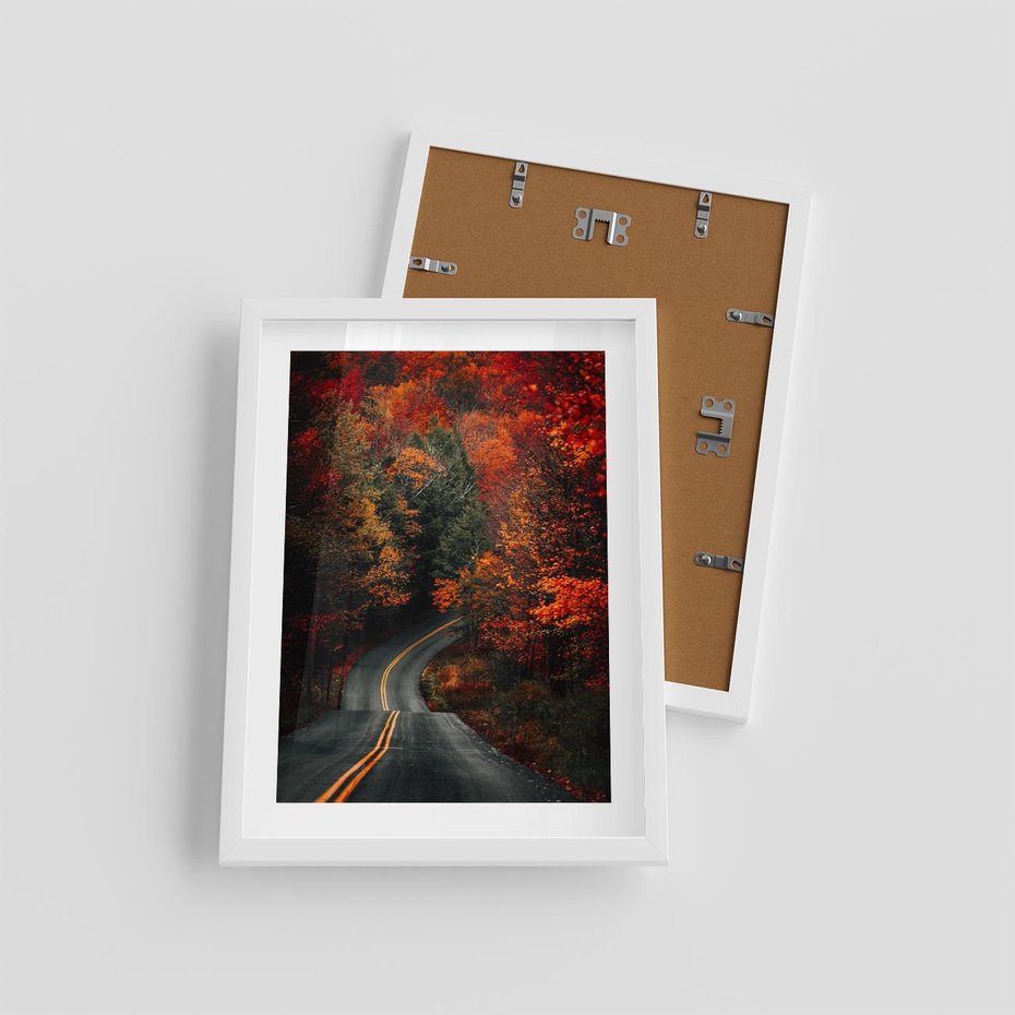 Plakat w ramie 30x40 - Jesienne Podróżowanie - fotografia, jesień - rama biała