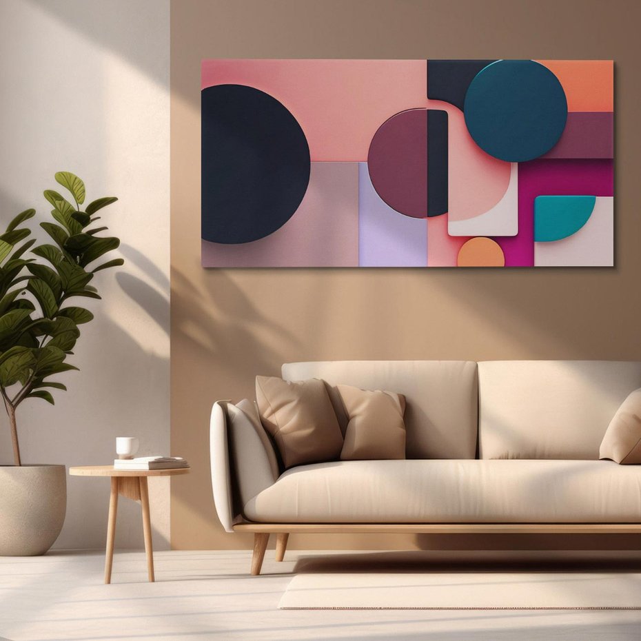 Obraz na płótnie 120x60 - Przenikanie przestrzeni czasu - abstrakcja, geometria