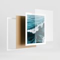 Plakat w ramie 40x50 - Wibracje Oceanu - turkusowy ocean, fale - rama biała