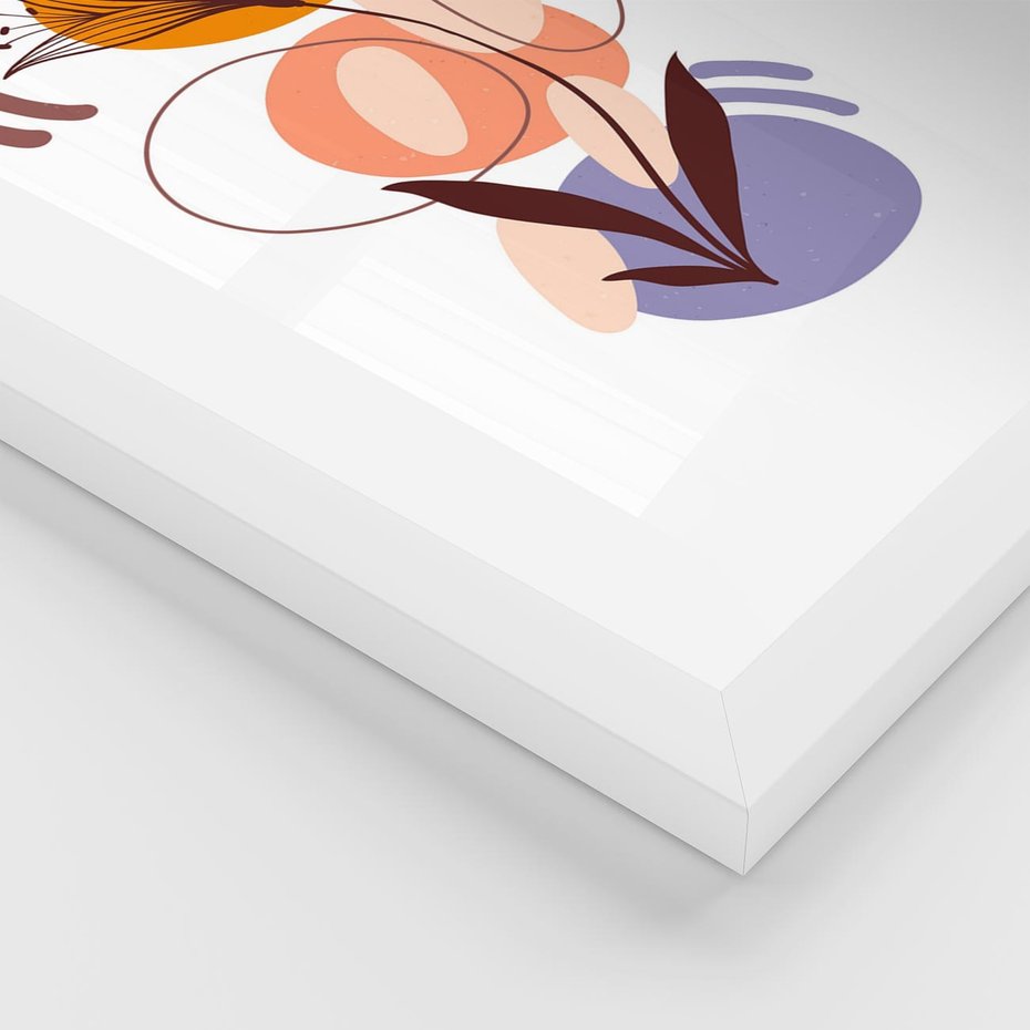 Plakat w ramie 30x40 - Kwiatowa Impresja - abstrakcyjna sztuka, plamy - rama biała