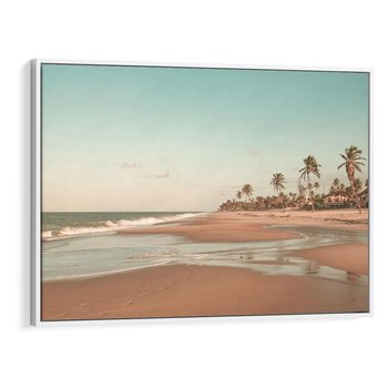 Obraz w ramie 100x70 - Ukojenie na Plaży - fotografia, rajska plaża - rama biała