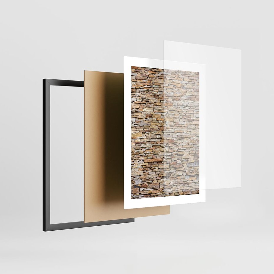 Plakat w ramie 30x40 - Mur z cegieł - surowa elegancja - mur, cegły - rama czarna