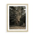Plakat w ramie 50x70 - Dom w Lesie - chatka w lesie, górski domek - rama drewno