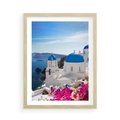 Plakat w ramie 50x70 - Perspektywa na Santorini - Santorini, perspektywa - rama drewno