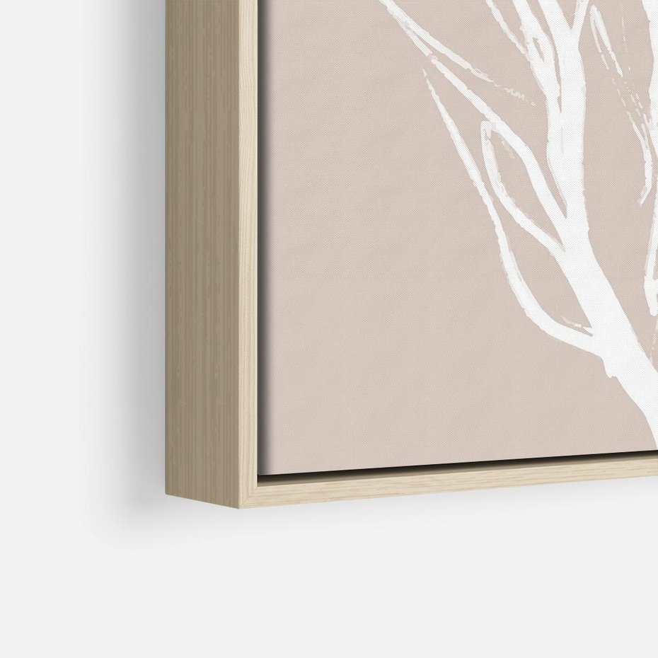 Obraz w ramie 80x80 - Impresje Pastelowych Nastrojów - minimalistyczny delikatny obraz, beżowe odcienie - rama drewno